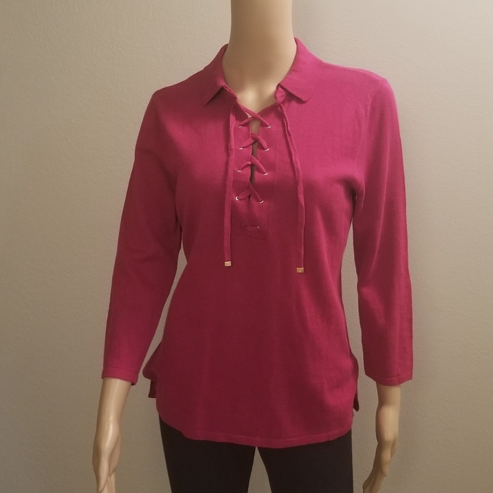 NWT Chaps Shirt with Lace-Up